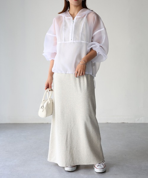 Riberry（リベリー）の「ドロストシアーアノラックパーカー（パーカー・レディース・オフホワイト/ブラック・FREE）」の6枚目の写真