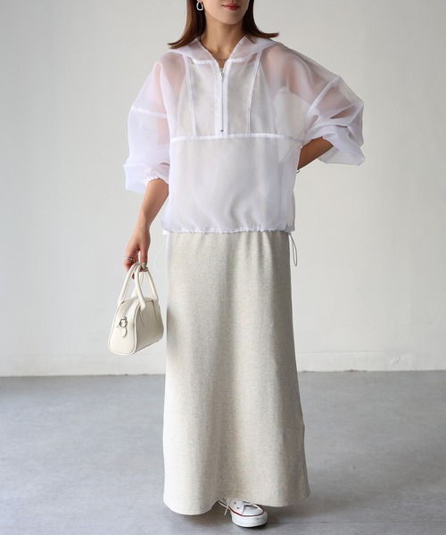 Riberry（リベリー）の「ドロストシアーアノラックパーカー（パーカー・レディース・オフホワイト/ブラック・FREE）」の7枚目の写真