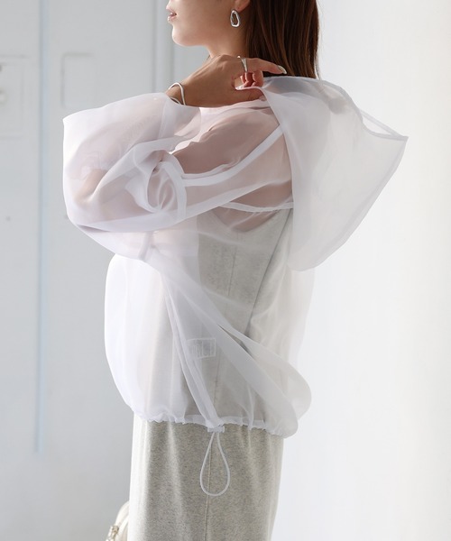 Riberry（リベリー）の「ドロストシアーアノラックパーカー（パーカー・レディース・オフホワイト/ブラック・FREE）」の10枚目の写真