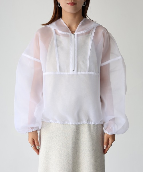 Riberry（リベリー）の「ドロストシアーアノラックパーカー（パーカー・レディース・オフホワイト/ブラック・FREE）」の17枚目の写真