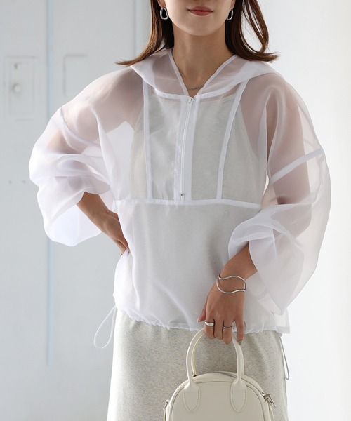 Riberry（リベリー）の「ドロストシアーアノラックパーカー（パーカー・レディース・オフホワイト/ブラック・FREE）」の22枚目の写真