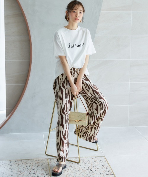 miclat（ミクラ）の「大きいサイズ　ルーズシルエットロゴプリントTシャツ　miclat（Tシャツ/カットソー・レディース・ネイビー/ホワイト/グリーン・L/LL/3L/4L/5L）」の7枚目の写真