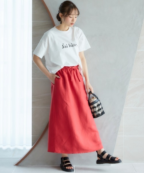 miclat（ミクラ）の「大きいサイズ　ルーズシルエットロゴプリントTシャツ　miclat（Tシャツ/カットソー・レディース・ネイビー/ホワイト/グリーン・L/LL/3L/4L/5L）」の5枚目の写真