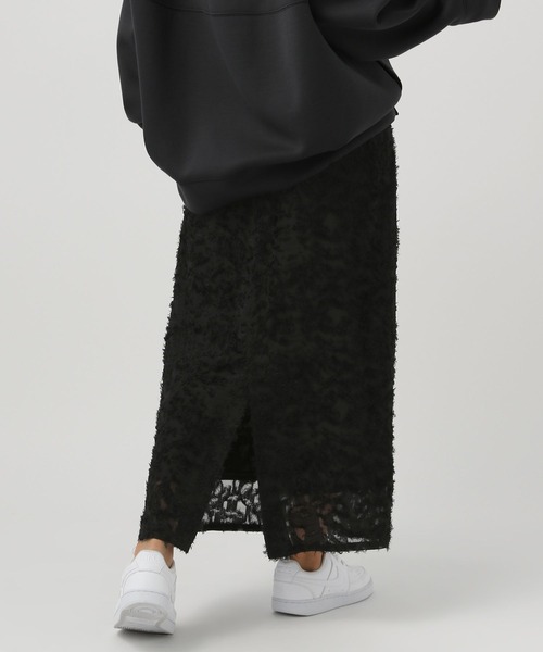 BAYFLOW(ベイフロー)の「シャギージャガードスカート(スカート・レディース・ブラック/オフホワイト/ブルー・FREE)」の7枚目の写真