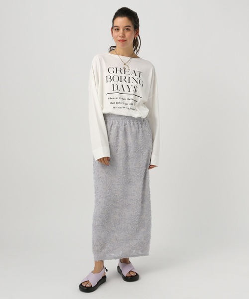 BAYFLOW(ベイフロー)の「シャギージャガードスカート(スカート・レディース・ブラック/オフホワイト/ブルー・FREE)」の8枚目の写真