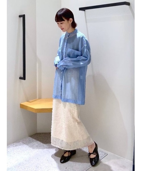 BAYFLOW(ベイフロー)の「シャギージャガードスカート(スカート・レディース・ブラック/オフホワイト/ブルー・FREE)」の5枚目の写真