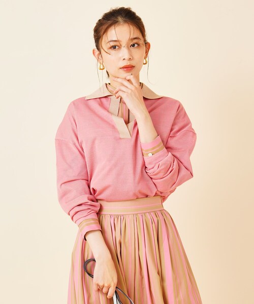 MARGITTES 売れ筋商品|||マルギッテス ニット&セーター アウター レディース Sweaters Pink セール】スキッパーニット（ニット/セーター）｜UNTITLED（アン