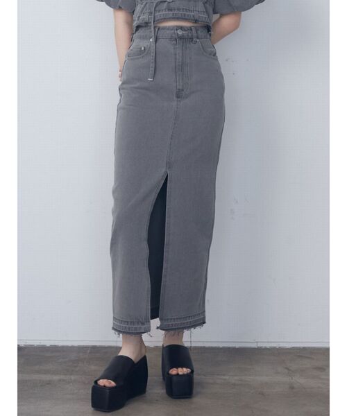 EMODA（エモダ）の「デニムカットオフマキシスカート（スカート・レディース・ブラック/グレー/インディゴブルー・SMALL/MEDIUM）」の5枚目の写真