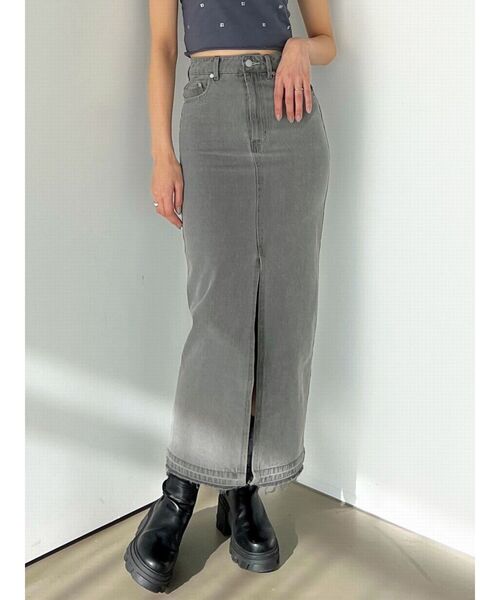 EMODA（エモダ）の「デニムカットオフマキシスカート（スカート・レディース・ブラック/グレー/インディゴブルー・SMALL/MEDIUM）」の7枚目の写真