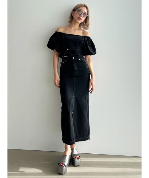 EMODA（エモダ）の「デニムカットオフマキシスカート（スカート・レディース・ブラック/グレー/インディゴブルー・SMALL/MEDIUM）」の17枚目の写真