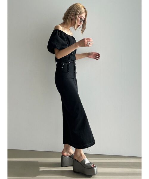 EMODA（エモダ）の「デニムカットオフマキシスカート（スカート・レディース・ブラック/グレー/インディゴブルー・SMALL/MEDIUM）」の18枚目の写真