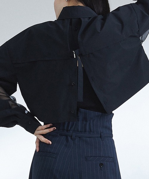 UNITED TOKYO（ユナイテッドトウキョウ）の「シアーレイヤードシャツ（シャツ/ブラウス・レディース・ブラック/マルチ/ベージュ・1/2）」の12枚目の写真