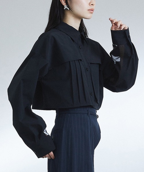 UNITED TOKYO（ユナイテッドトウキョウ）の「シアーレイヤードシャツ（シャツ/ブラウス・レディース・ブラック/マルチ/ベージュ・1/2）」の11枚目の写真