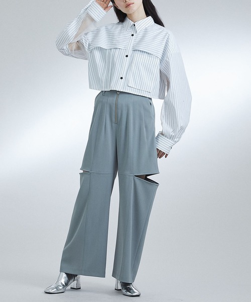 UNITED TOKYO（ユナイテッドトウキョウ）の「シアーレイヤードシャツ（シャツ/ブラウス・レディース・ブラック/マルチ/ベージュ・1/2）」の18枚目の写真