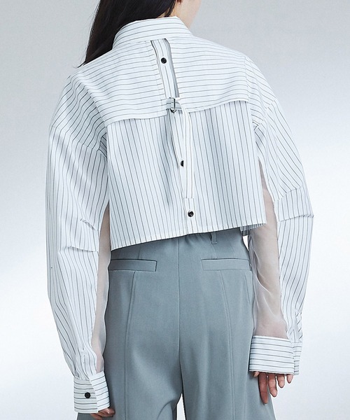 UNITED TOKYO（ユナイテッドトウキョウ）の「シアーレイヤードシャツ（シャツ/ブラウス・レディース・ブラック/マルチ/ベージュ・1/2）」の20枚目の写真