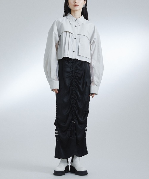 UNITED TOKYO（ユナイテッドトウキョウ）の「シアーレイヤードシャツ（シャツ/ブラウス・レディース・ブラック/マルチ/ベージュ・1/2）」の13枚目の写真