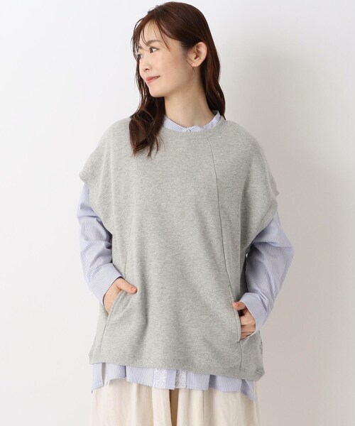 one'sterrace(ワンズテラス)の「裏毛ゆったりベスト(ベスト・レディース・グレー系その他7/ライトグレー系8/ベージュ系8・02)」の2枚目の写真