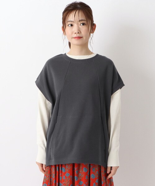 one'sterrace(ワンズテラス)の「裏毛ゆったりベスト(ベスト・レディース・グレー系その他7/ライトグレー系8/ベージュ系8・02)」の4枚目の写真