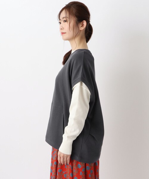 one'sterrace(ワンズテラス)の「裏毛ゆったりベスト(ベスト・レディース・グレー系その他7/ライトグレー系8/ベージュ系8・02)」の5枚目の写真
