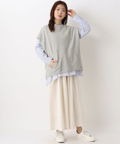 one'sterrace(ワンズテラス)の「裏毛ゆったりベスト(ベスト・レディース・グレー系その他7/ライトグレー系8/ベージュ系8・02)」の13枚目の写真