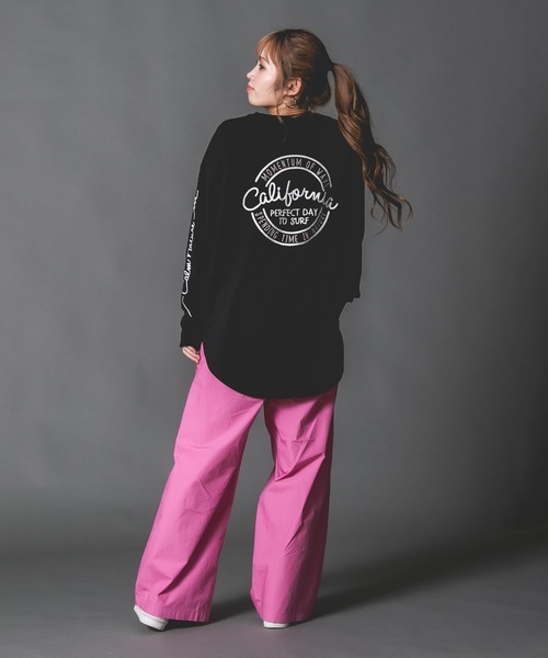 JEANS MATE(ジーンズメイト)の「【UNDERWRAPS/アンダーラップス】 バック刺繍ロンT(Tシャツ/カットソー・レディース・ホワイト/アイボリー/ブラック・MEDIUM/LARGE)」の8枚目の写真
