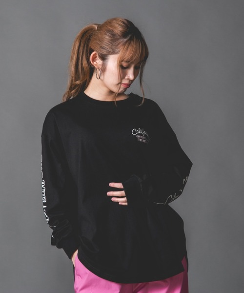 JEANS MATE(ジーンズメイト)の「【UNDERWRAPS/アンダーラップス】 バック刺繍ロンT(Tシャツ/カットソー・レディース・ホワイト/アイボリー/ブラック・MEDIUM/LARGE)」の6枚目の写真