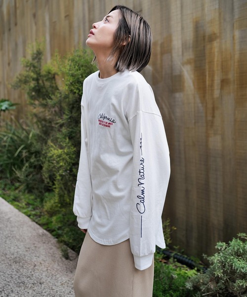 JEANS MATE(ジーンズメイト)の「【UNDERWRAPS/アンダーラップス】 バック刺繍ロンT(Tシャツ/カットソー・レディース・ホワイト/アイボリー/ブラック・MEDIUM/LARGE)」の22枚目の写真