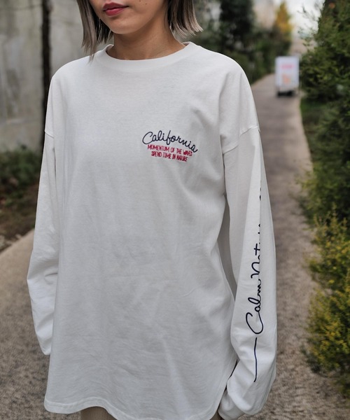 JEANS MATE(ジーンズメイト)の「【UNDERWRAPS/アンダーラップス】 バック刺繍ロンT(Tシャツ/カットソー・レディース・ホワイト/アイボリー/ブラック・MEDIUM/LARGE)」の18枚目の写真