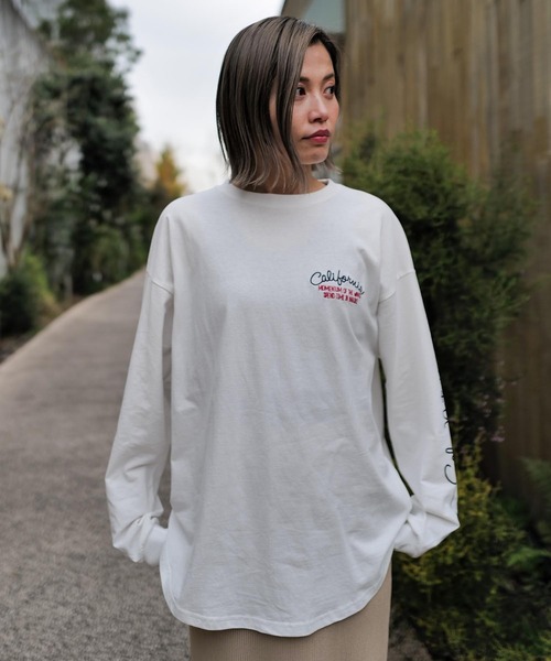 JEANS MATE(ジーンズメイト)の「【UNDERWRAPS/アンダーラップス】 バック刺繍ロンT(Tシャツ/カットソー・レディース・ホワイト/アイボリー/ブラック・MEDIUM/LARGE)」の21枚目の写真