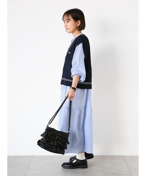 ehka sopo（エヘカソポ）の「チルデン刺繍ベスト（ベスト・レディース・オフホワイト/ネイビー/イエロー/グリーン・F）」の16枚目の写真