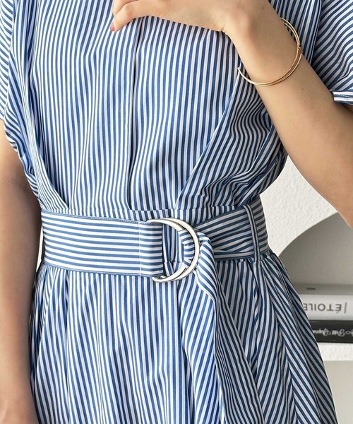 GeeRA（ジーラ）の「上品スキッパーシャツワンピース（シャツワンピース・レディース・ブルー系その他/ブラック系その他・LARGE/MEDIUM）」の10枚目の写真