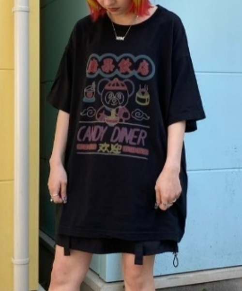 Candy Stripper(キャンディストリッパー)の「CANDY DINER BIG Tシャツ(Tシャツ/カットソー・レディース・オフホワイト/ブラック/イエロー・2)」の3枚目の写真