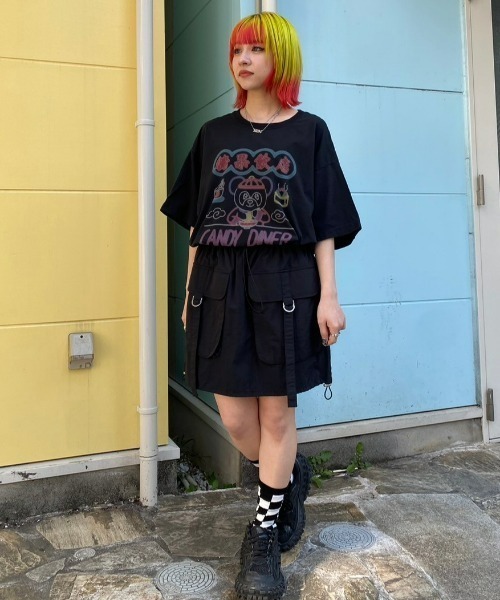 Candy Stripper(キャンディストリッパー)の「CANDY DINER BIG Tシャツ(Tシャツ/カットソー・レディース・オフホワイト/ブラック/イエロー・2)」の12枚目の写真