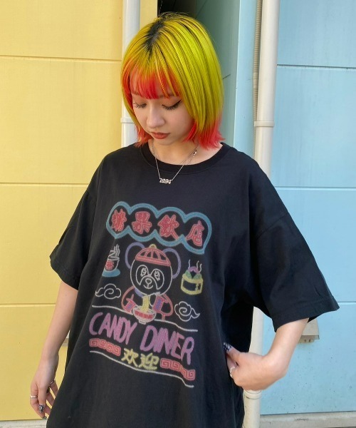 Candy Stripper(キャンディストリッパー)の「CANDY DINER BIG Tシャツ(Tシャツ/カットソー・レディース・オフホワイト/ブラック/イエロー・2)」の11枚目の写真