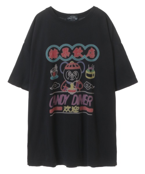 Candy Stripper(キャンディストリッパー)の「CANDY DINER BIG Tシャツ(Tシャツ/カットソー・レディース・オフホワイト/ブラック/イエロー・2)」の7枚目の写真