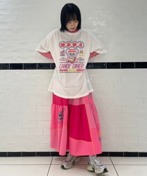 Candy Stripper(キャンディストリッパー)の「CANDY DINER BIG Tシャツ(Tシャツ/カットソー・レディース・オフホワイト/ブラック/イエロー・2)」の14枚目の写真
