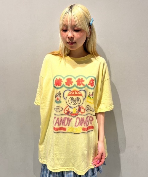 Candy Stripper(キャンディストリッパー)の「CANDY DINER BIG Tシャツ(Tシャツ/カットソー・レディース・オフホワイト/ブラック/イエロー・2)」の16枚目の写真