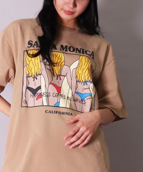 BAYBLO（ベイブロ）の「(BB)【ユニセックス】サマー グラフィック ストレッチ Tシャツ（Tシャツ/カットソー・メンズ・オフホワイト/ブラック/ベージュ・MEDIUM/LARGE）」の3枚目の写真