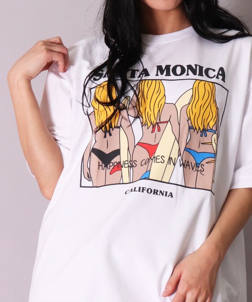 BAYBLO（ベイブロ）の「(BB)【ユニセックス】サマー グラフィック ストレッチ Tシャツ（Tシャツ/カットソー・メンズ・オフホワイト/ブラック/ベージュ・MEDIUM/LARGE）」の2枚目の写真