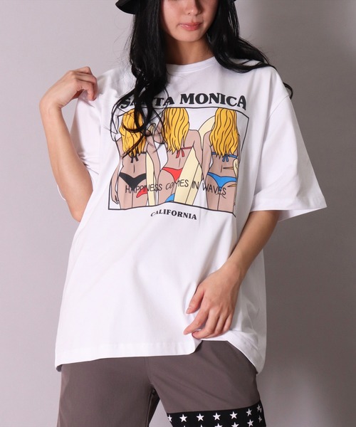 BAYBLO（ベイブロ）の「(BB)【ユニセックス】サマー グラフィック ストレッチ Tシャツ（Tシャツ/カットソー・メンズ・オフホワイト/ブラック/ベージュ・MEDIUM/LARGE）」の6枚目の写真