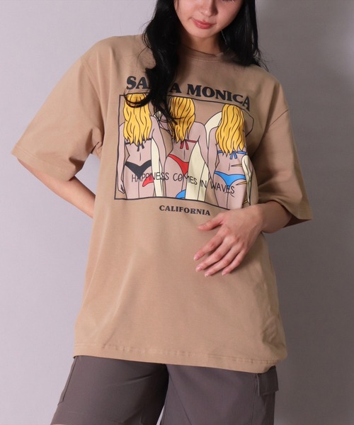 BAYBLO（ベイブロ）の「(BB)【ユニセックス】サマー グラフィック ストレッチ Tシャツ（Tシャツ/カットソー・メンズ・オフホワイト/ブラック/ベージュ・MEDIUM/LARGE）」の10枚目の写真