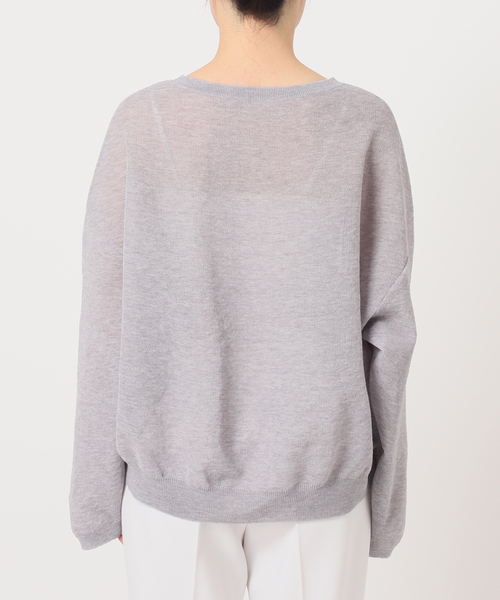 Noble（ノーブル）の「《追加》スポンジシアーニットプルオーバー2（ニット/セーター・レディース・ネイビー/ラベンダー/ライトグレー/アイボリー・FREE）」の13枚目の写真