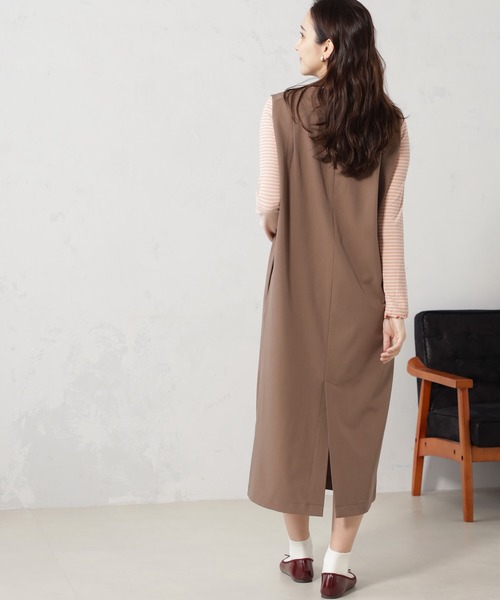 FOUND GOOD（ファウンドグッド）の「キーネックジャンスカ（ワンピース・レディース・ネイビー/ブラウン系3/ブラック・S/M/L）」の8枚目の写真