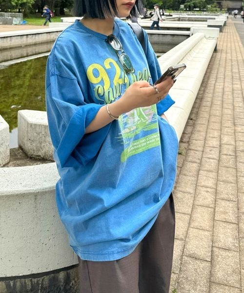 PBLIM（ページボーイリム）の「PBLIM/レトロサマービッグT（Tシャツ/カットソー・レディース・ブルー/チャコールグレー/オフホワイト・LARGE/MEDIUM）」の3枚目の写真