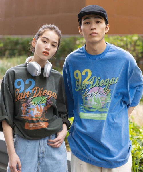 PBLIM（ページボーイリム）の「PBLIM/レトロサマービッグT（Tシャツ/カットソー・レディース・ブルー/チャコールグレー/オフホワイト・LARGE/MEDIUM）」の22枚目の写真