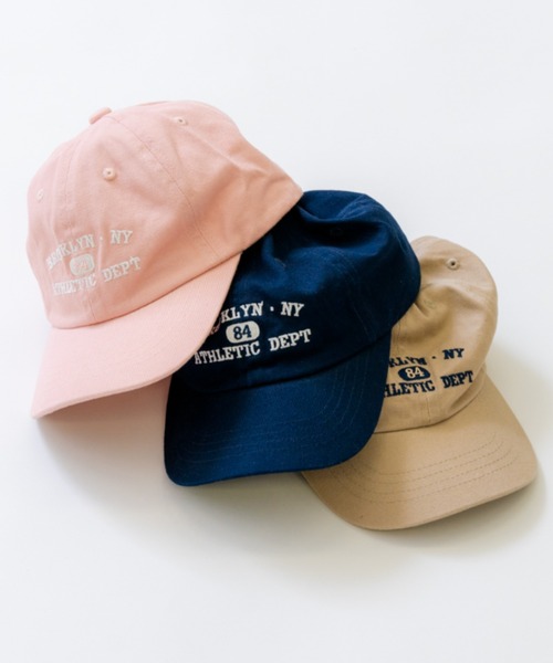 and D. petit main（アンドディープティマイン）の「カレッジロゴ刺繍CAP（キャップ・キッズ・ライトピンク/ベージュ/ネイビー・L(56cm)/M(54cm））」の7枚目の写真