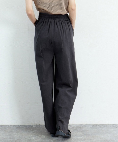 Miniministore（ミニミニストア）の「綿麻ワイドパンツ ロングパンツ春秋（スラックス・レディース・ブラック/ホワイト/ベージュ/ネイビー/カーキ/ダークグレー・FREE）」の15枚目の写真