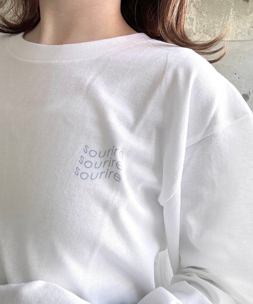 cuorequal(クオレコール)の「ワンポイントロングTシャツ(Tシャツ/カットソー・レディース・ホワイト・MEDIUM/LARGE)」の1枚目の写真