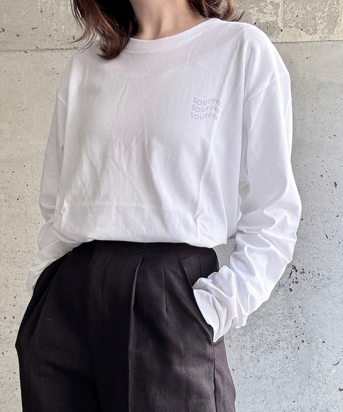 cuorequal(クオレコール)の「ワンポイントロングTシャツ(Tシャツ/カットソー・レディース・ホワイト・MEDIUM/LARGE)」の8枚目の写真