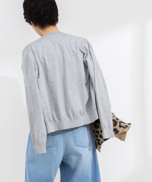 Rie Miller（リエミラー）の「《アンサンブル対応》《手洗い可能》GIZA COTTONベーシッククルーネックカーディガン（カーディガン/ボレロ・レディース・イエロー/ライトグレー/ブラック系その他/ブラック・38）」の14枚目の写真